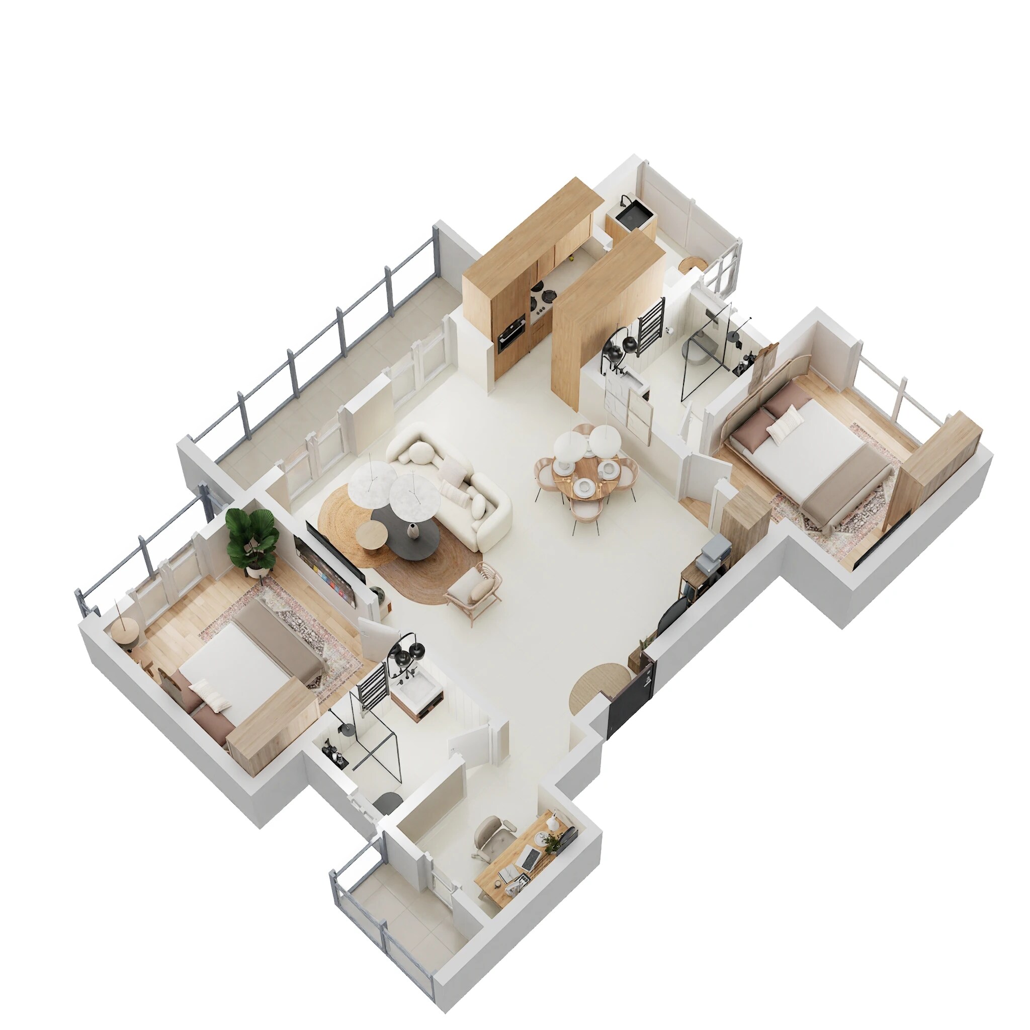 Floor plan of 2 BHK 1143 Sq. Ft. Apartment in Kalyani Living Tree, Bangalore