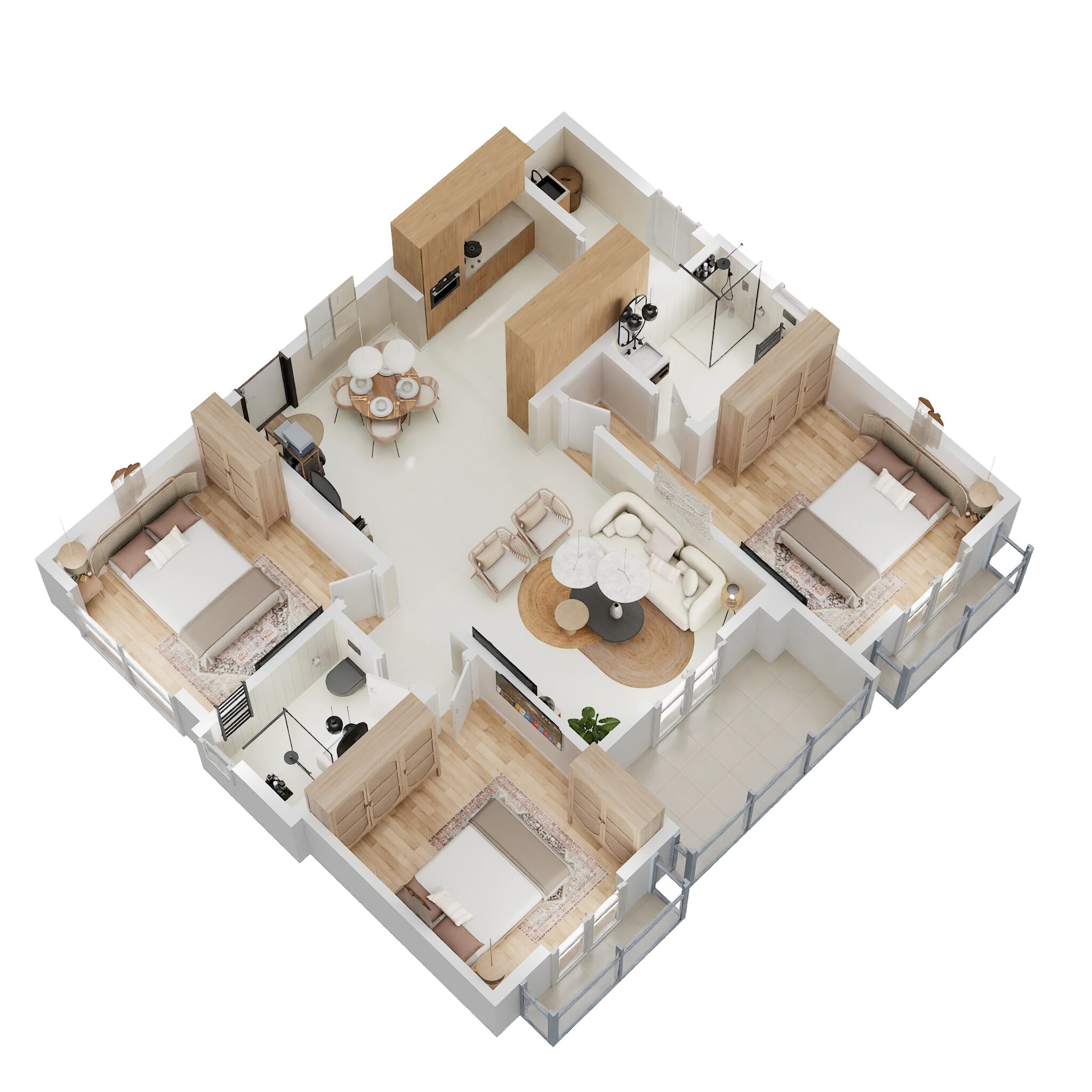 Floor plan of 3 BHK 1316 Sq. Ft. Apartment in Kalyani Living Tree, Bangalore