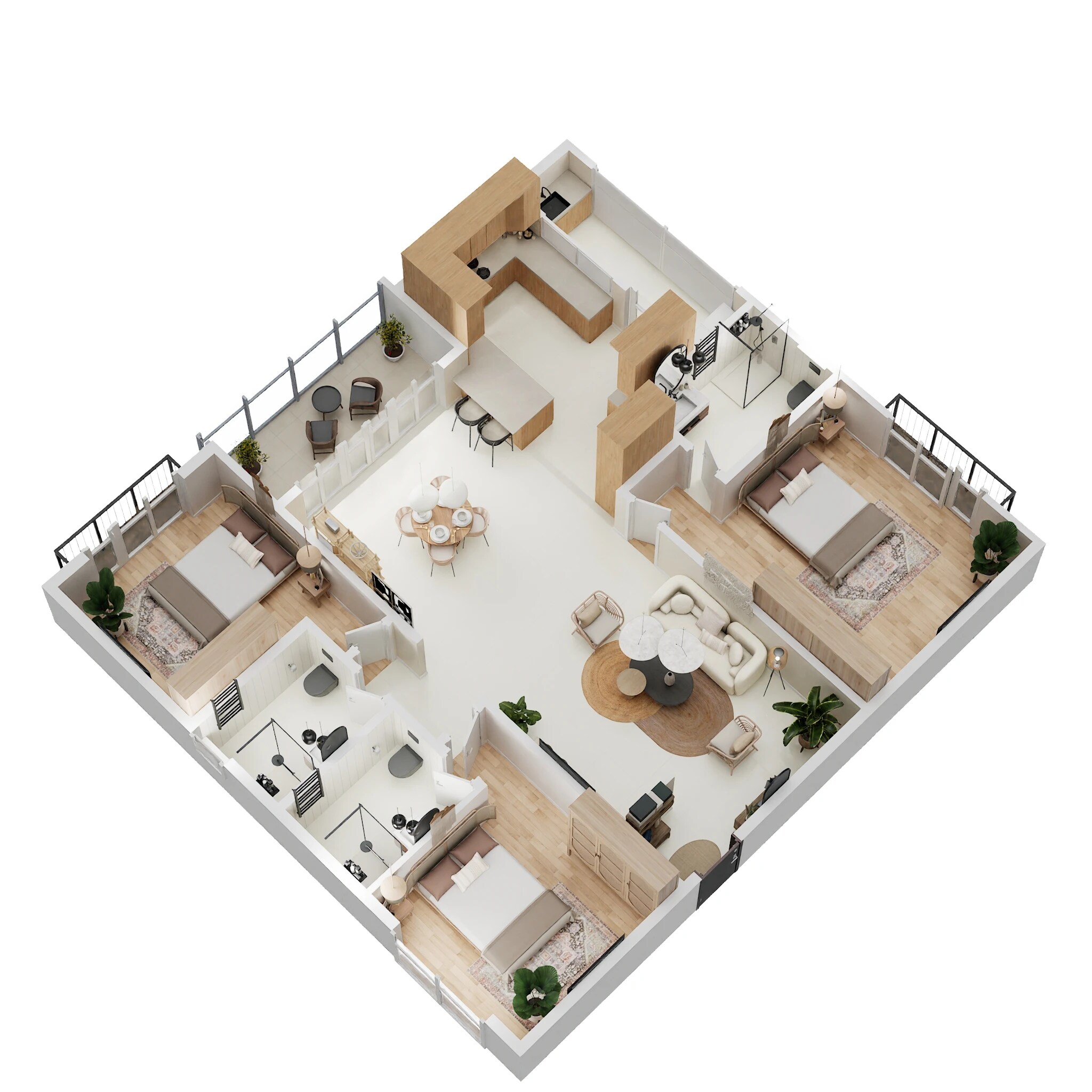 Floor plan of 3 BHK 192 Sq. Ft. Apartment in Kalyani Living Tree, Bangalore