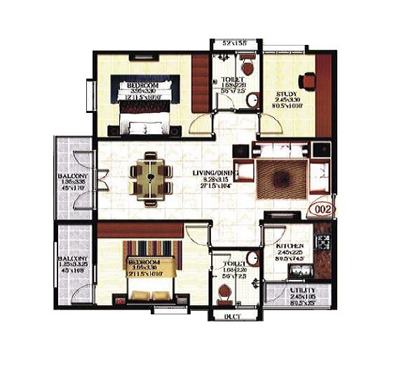 2 BHK 1155 Sq. Ft. Apartment
