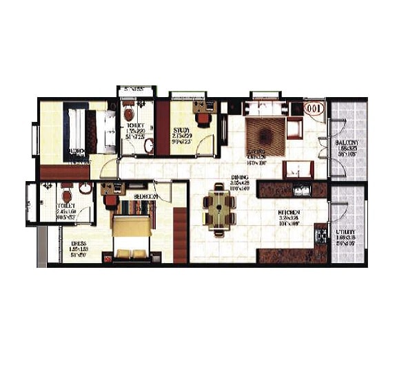 2 BHK 1217 Sq. Ft. Apartment