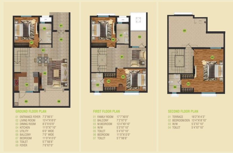 Floor plan of 4 BHK 2395 Sq. Ft. Apartment in Kethana Eternal Vishwam, Bangalore