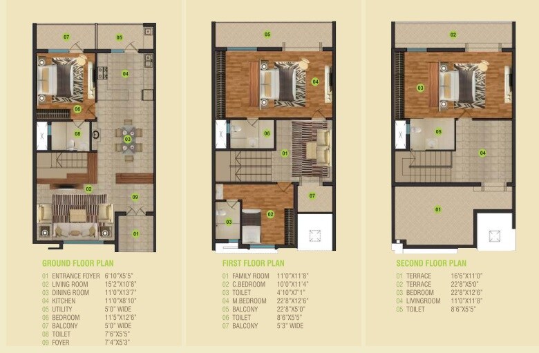 Floor plan of 4 BHK 2596 Sq. Ft. Apartment in Kethana Eternal Vishwam, Bangalore