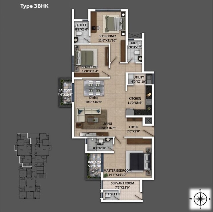 Other, keya-spring 3 Bedroom 1193 Sq.Ft. Apartment In Bannerghatta Road Bangalore 8739649