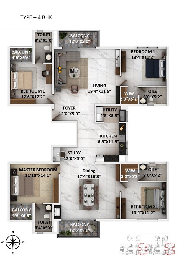 4 BHK 2655 Sq. Ft. Apartment