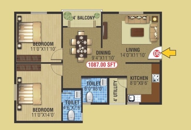 Other, kasavanahalli 2 Bedroom 1087 Sq.Ft. Apartment In Kasavanahalli Bangalore 9159816