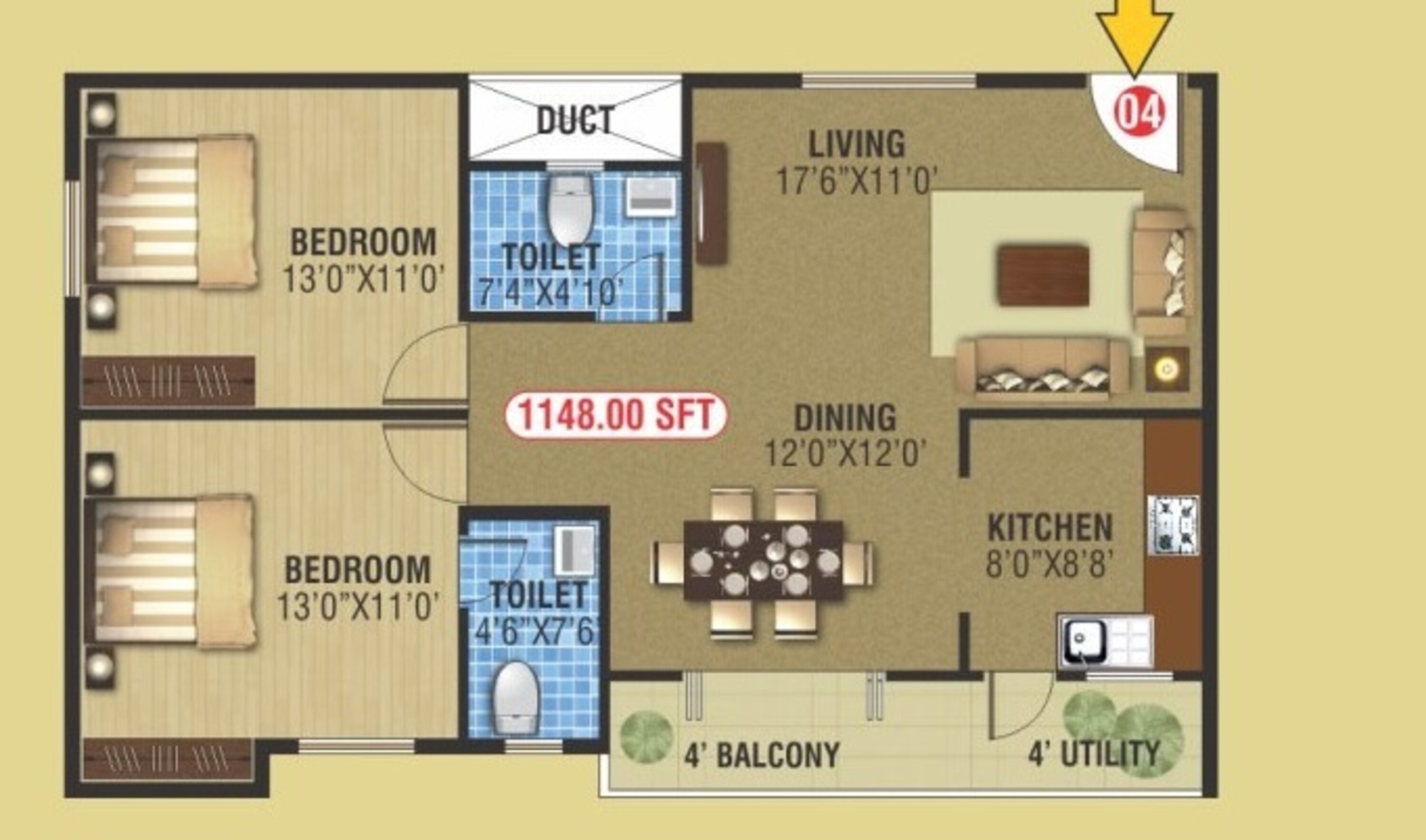 keystone ankuraa park view apartment 2bhk 1148sqft81