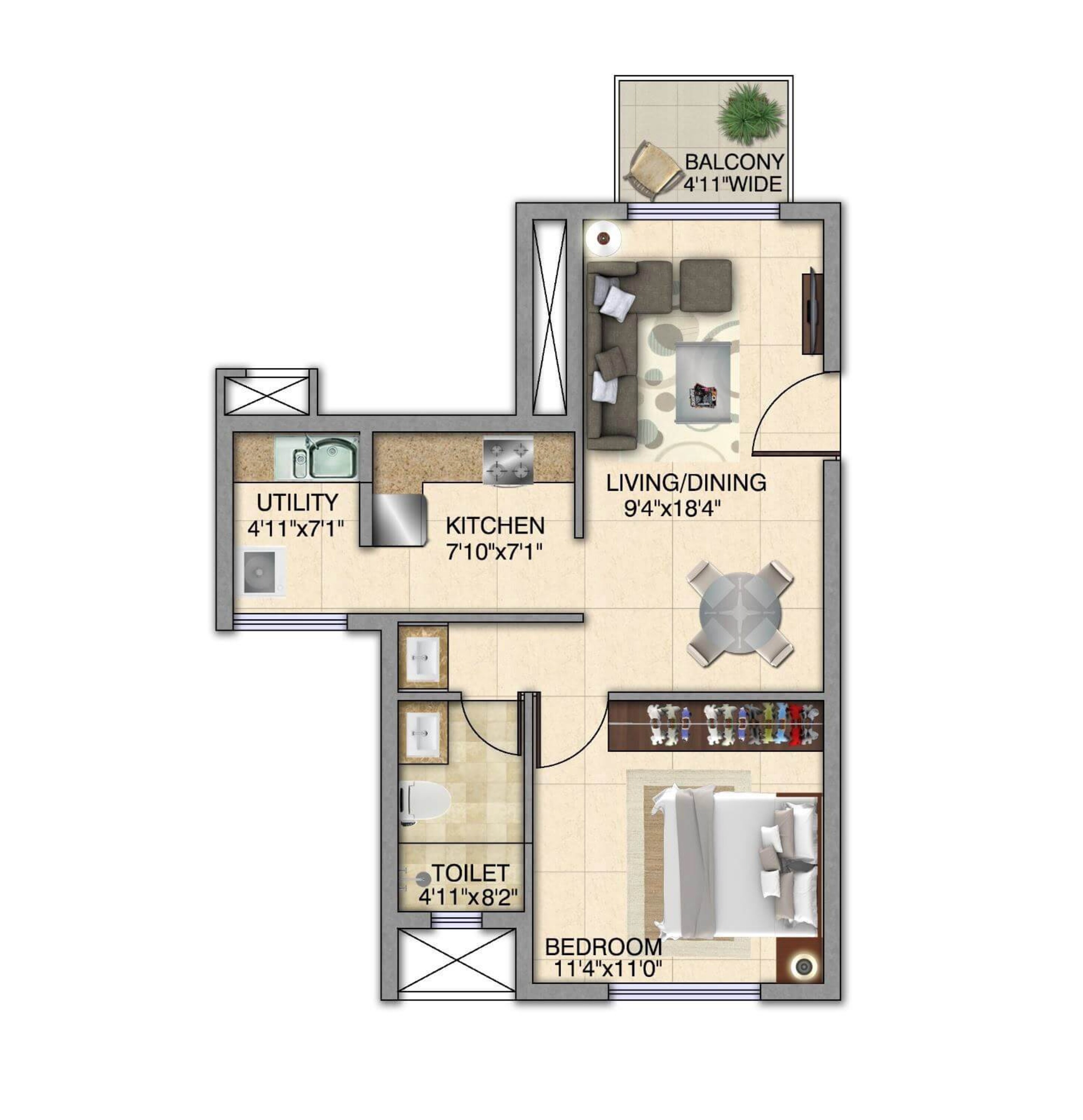kolte patil itowers exente apartment 1bhk 715sqft 1