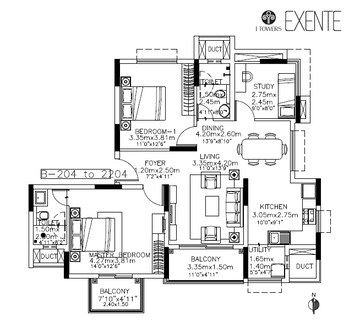  2 BHK Apartment at Kolte Patil iTowers Exente, Electronic City Phase I – for Rent