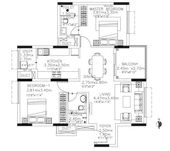 2 BHK Apartment For Rent in Kolte Patil iTowers Exente Electronic City Phase I Bangalore  8127055