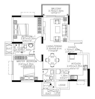 2 BHK Apartment For Rent in Kolte Patil iTowers Exente Electronic City Phase I Bangalore  8125787