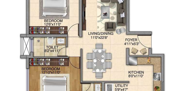 kolte patil itowers exente apartment 2bhk 1213sqft 1