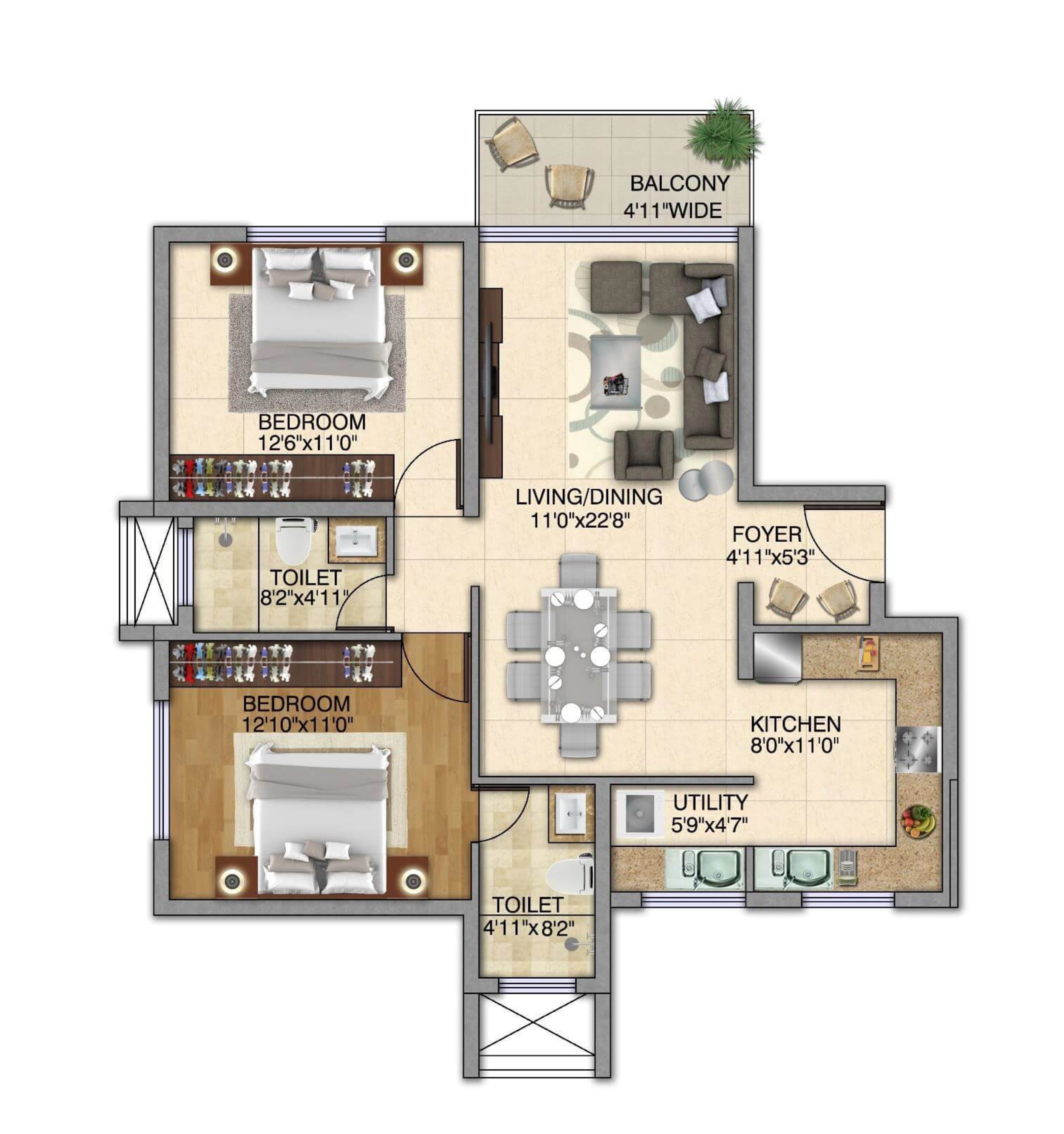 kolte patil itowers exente apartment 2bhk 1213sqft 1