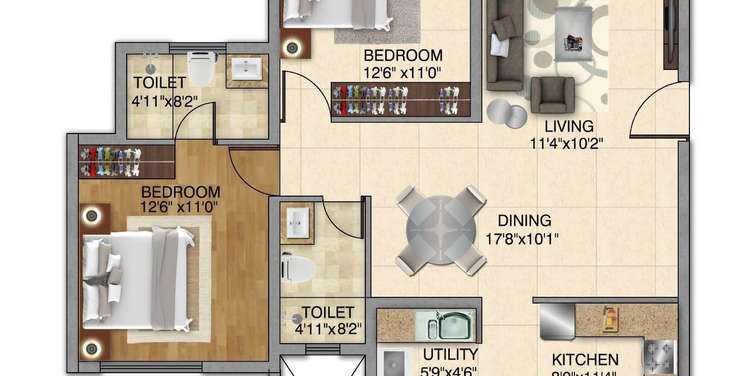 kolte patil itowers exente apartment 2bhk 1294sqft 1