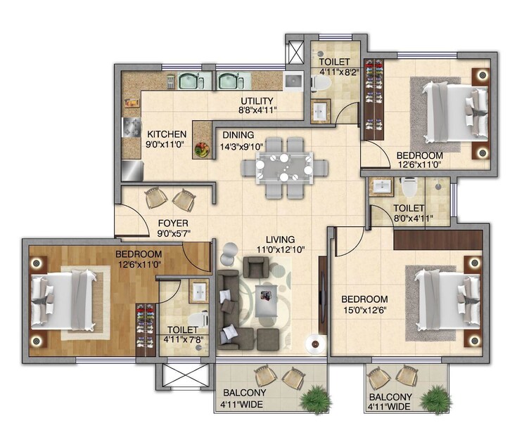 Other, kolte-patil-itowers-exente 3 Bedroom 1686 Sq.Ft. Apartment In Electronic City Phase I Bangalore 9350777