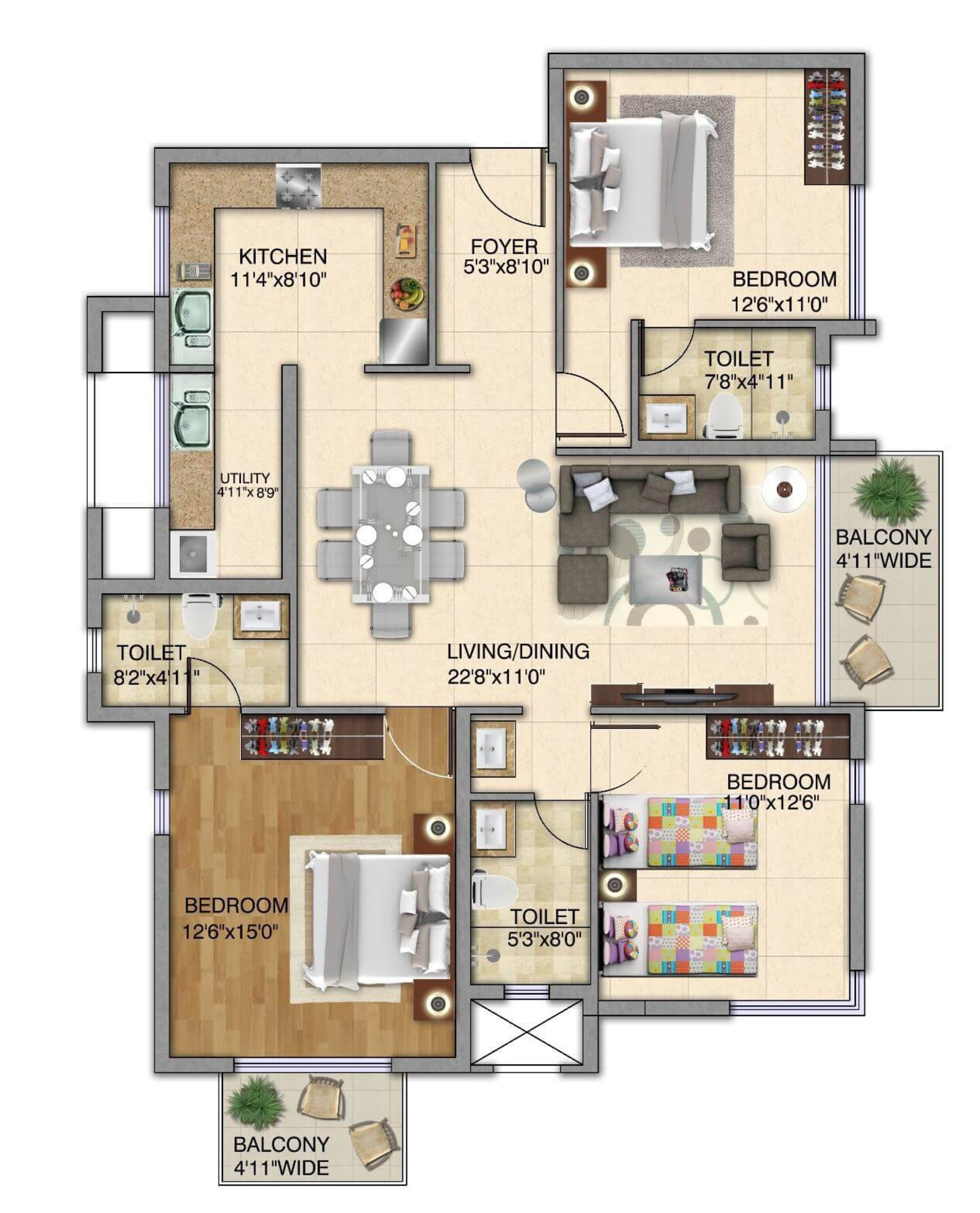 kolte patil itowers exente apartment 3bhk 1727sqft 1