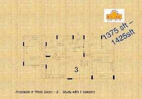 Floor plan of 2 BHK 1425 Sq. Ft. Apartment in Kolte Patil Surabhi Apartment, Bangalore