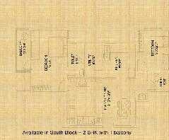 Floor plan of 2 BHK 846 Sq. Ft. Apartment in Kolte Patil Surabhi Apartment, Bangalore