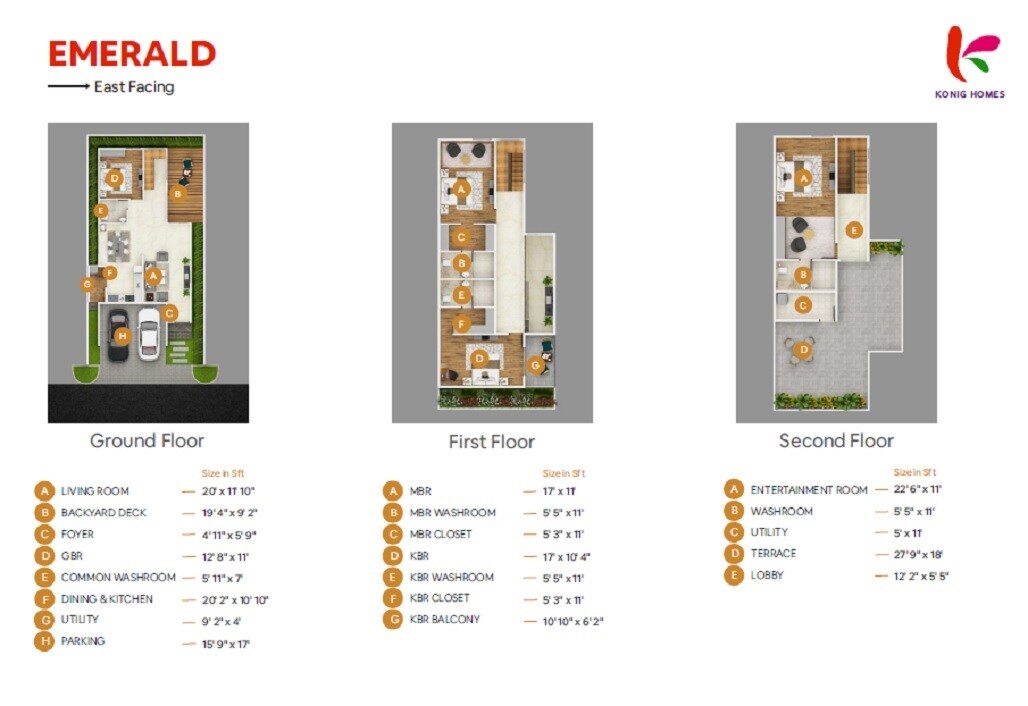 Floor plan of 4 BHK 3350 Sq. Ft. Villa in Konig Orange County, Bangalore