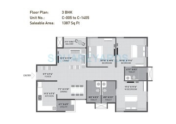  3 BHK Apartment at Krishna Mystiq, Begur – for Rent