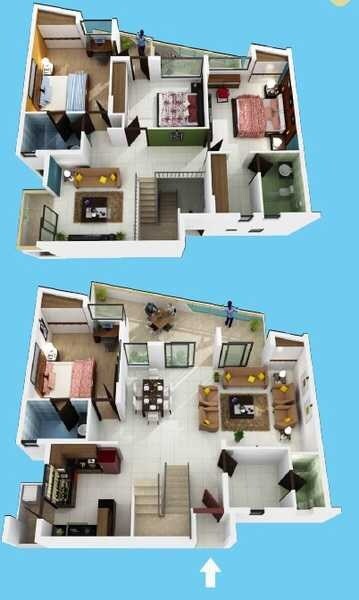 Floor plan of 4 BHK 4350 Sq. Ft. Penthouse in Krishna Shelton, Bangalore