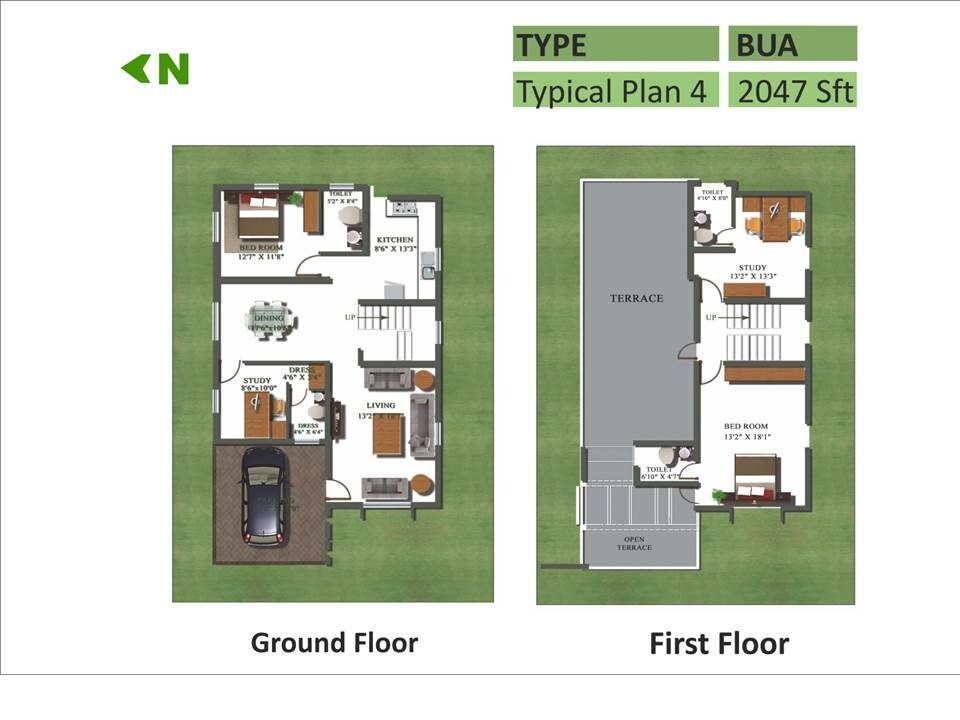 Floor plan of 3 BHK Apartment - 2047 sq. ft. in Kristal Chrysolite, Bangalore
