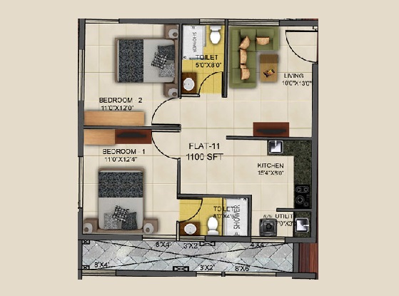 Kritan Ira 2 BHK Layout