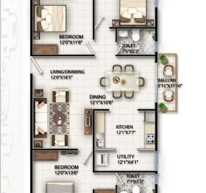 ksr basil apartment 3 bhk 1229sqft 20235714115745
