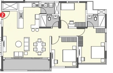3 BHK 2280 Sq. Ft. Apartment