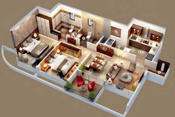 2 BHK 1144 Sq. Ft. Apartment