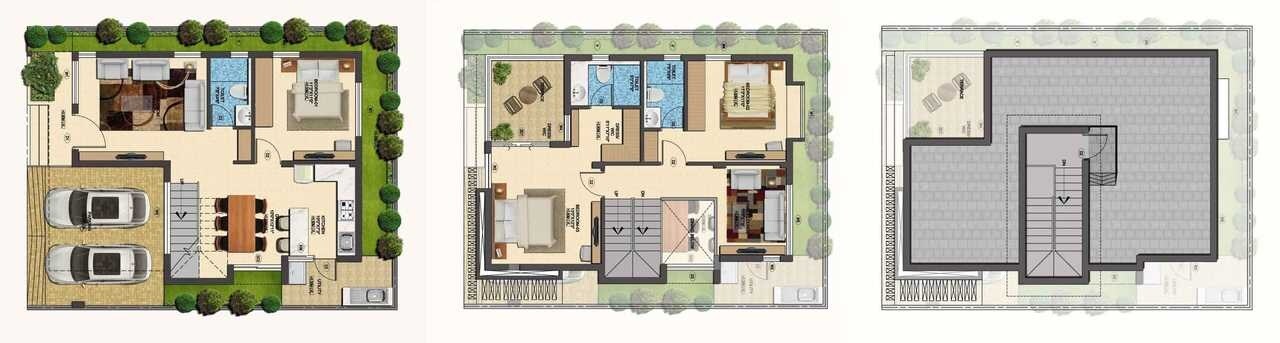 Floor plan of 3 BHK 1827 Sq. Ft. Villa in Kumari Hamlet Phase I, Bangalore