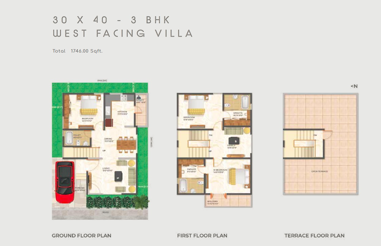 3 BHK 1746 Sq. Ft. Villa in Kumari Oakville Villas