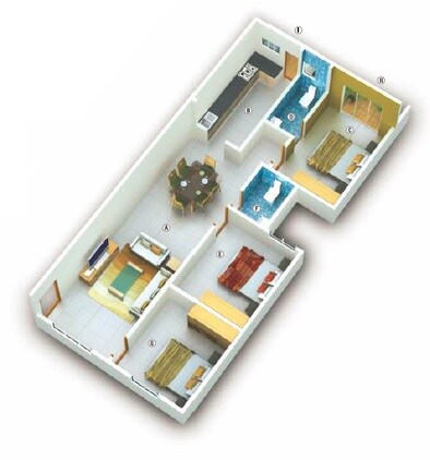 3 BHK 1305 Sq. Ft. Apartment