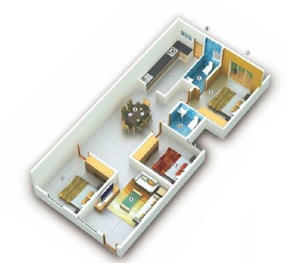3 BHK 1404 Sq. Ft. Apartment