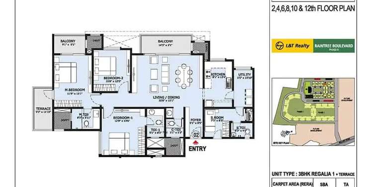 l&t raintree boulevard phase 2 apartment 3 bhk 1345sqft 20234207164250
