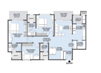 3 BHK Apartment For Rent in LnT Raintree Boulevard Hebbal Bangalore  7876553