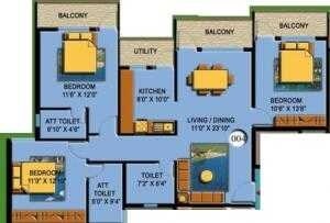 3 BHK 2314 Sq. Ft. Apartment