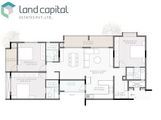 3 BHK 1905 Sq. Ft. Apartment