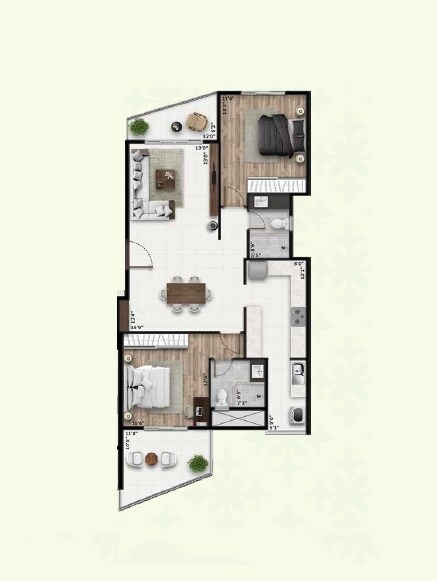 2 BHK 1210 Sq. Ft. Apartment