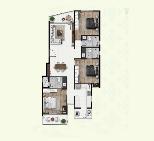 3 BHK 1715 Sq. Ft. Apartment