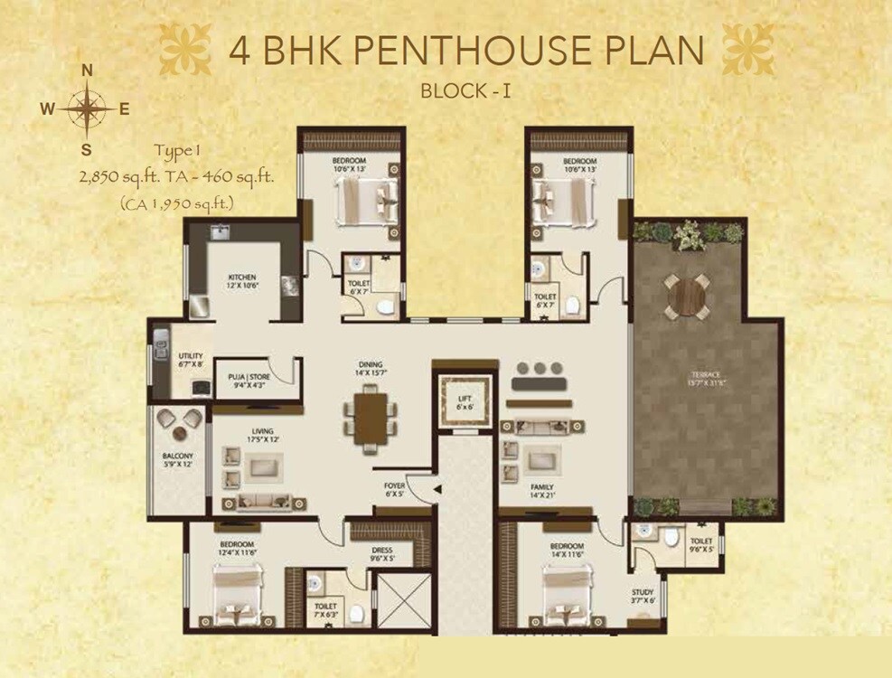 4 BHK 2850 Sq. Ft. Apartment