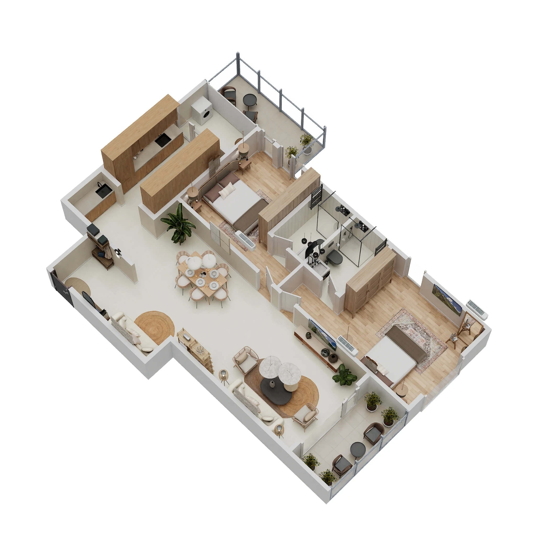Floor plan of 2 BHK 1744 Sq. Ft. Apartment in Lewis El Roi, Bangalore