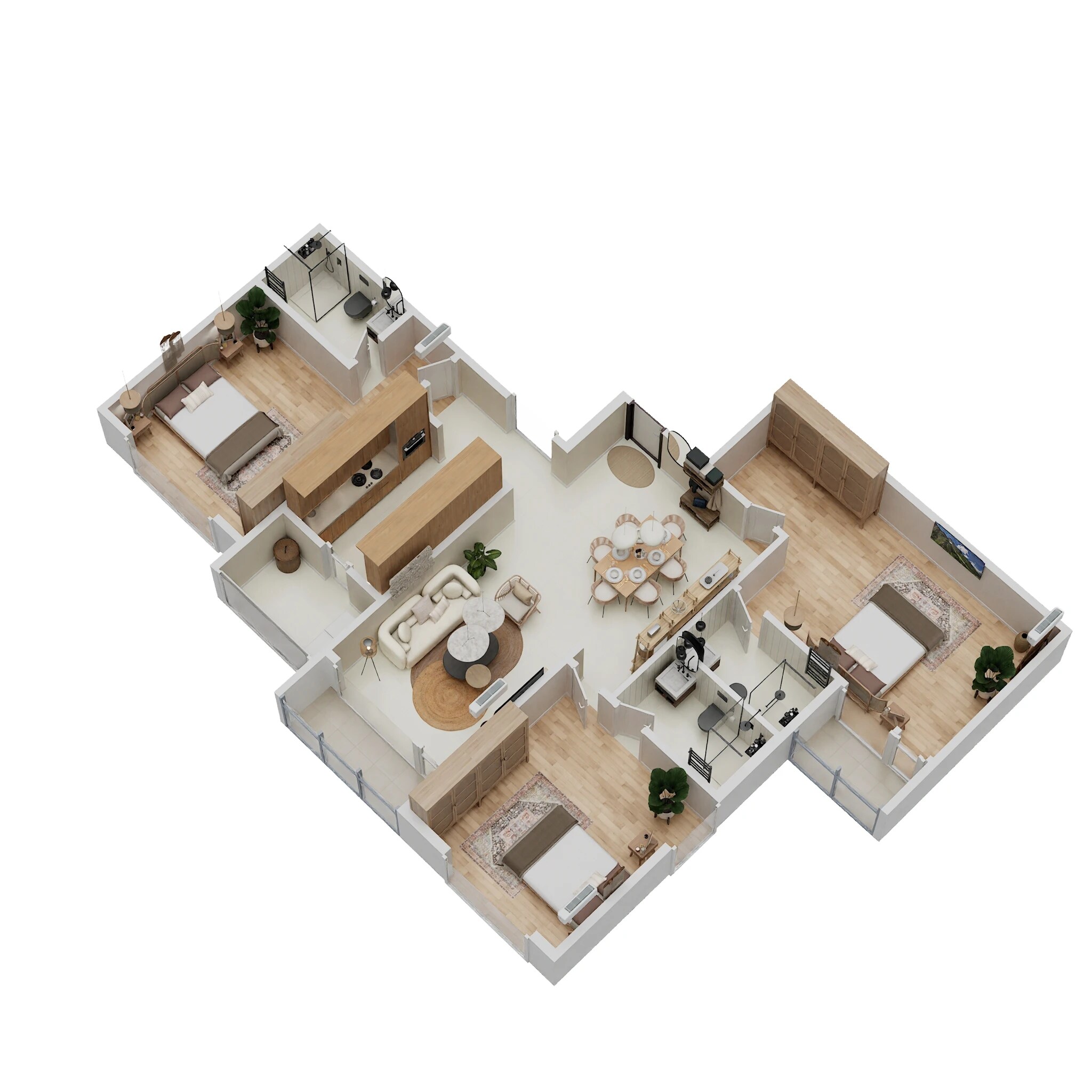 Floor plan of 2 BHK 1801 Sq. Ft. Apartment in Lewis El Roi, Bangalore