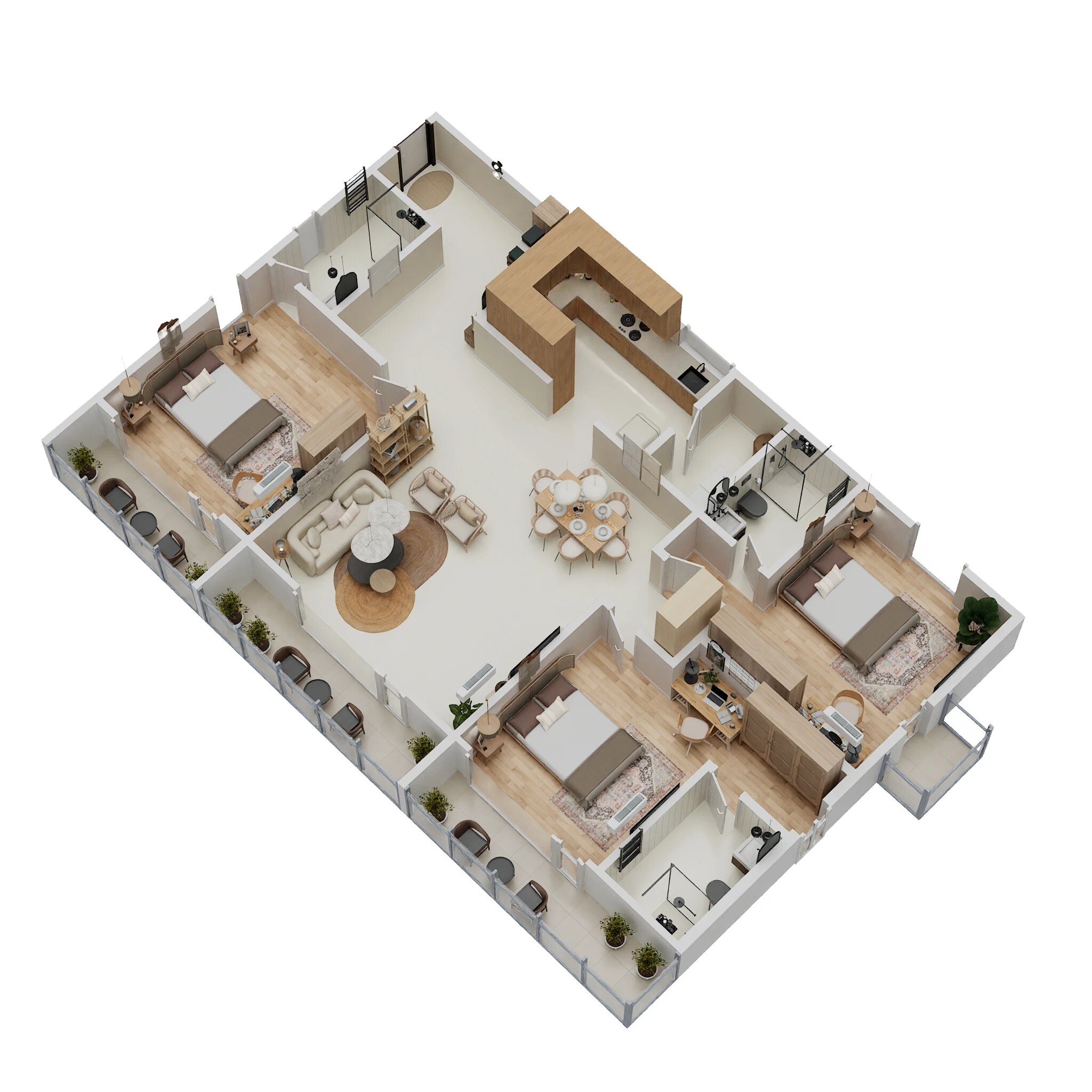 Floor plan of 3 BHK 2504 Sq. Ft. Apartment in Lewis El Roi, Bangalore