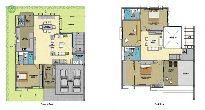 Floor plan of 3 BHK 3204 Sq. Ft. Villa in LGCL Ashlar, Bangalore
