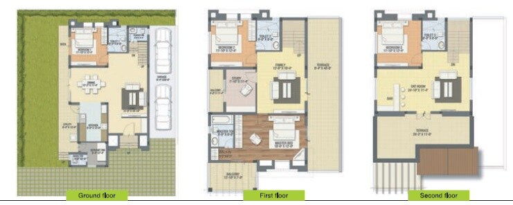 Floor plan of 4 BHK 2803 Sq. Ft. Villa in LGCL Beautiful World, Bangalore