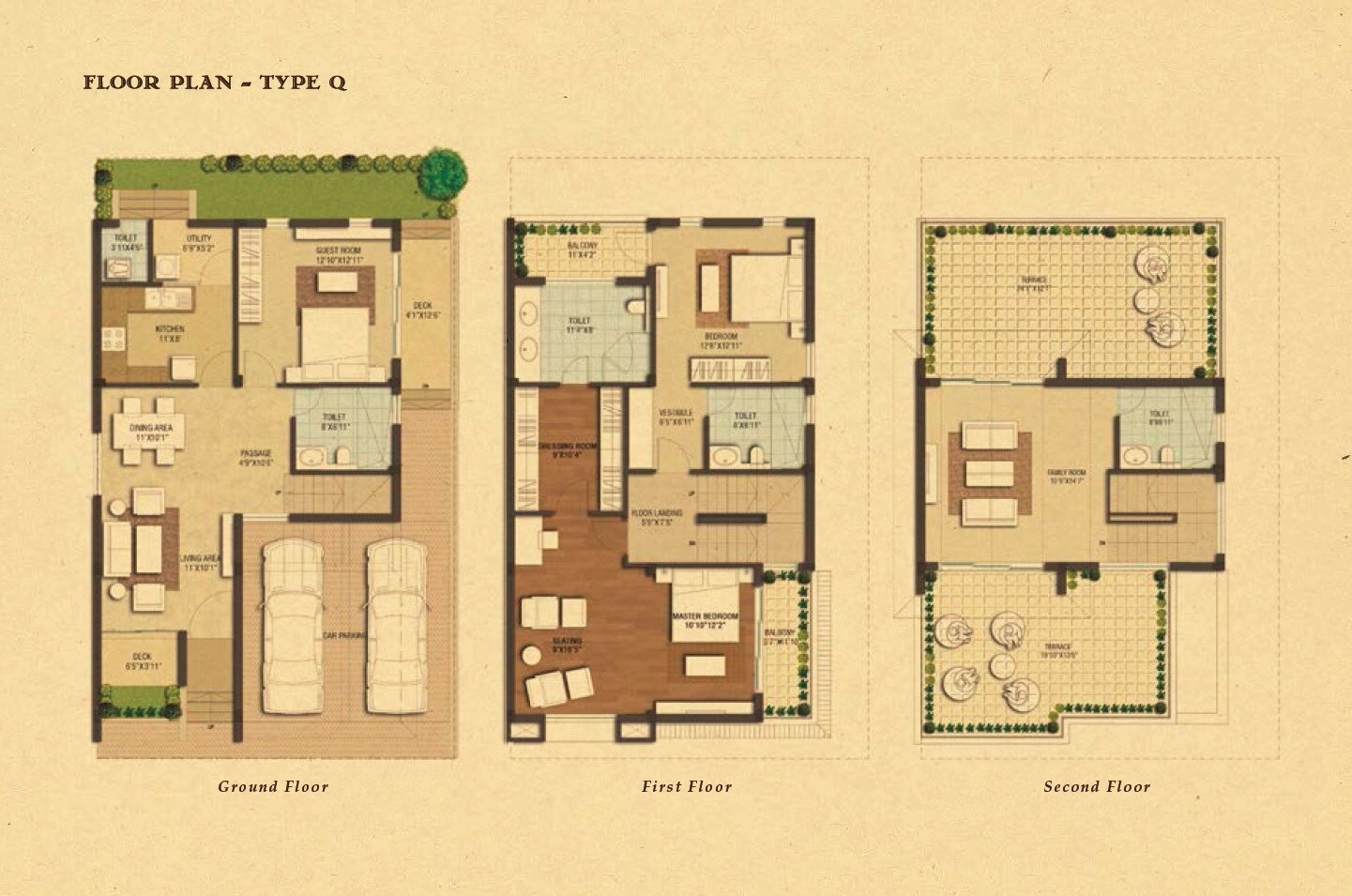 Floor plan of 4 BHK 2483 Sq. Ft. Villa in LGCL Pueblo, Bangalore
