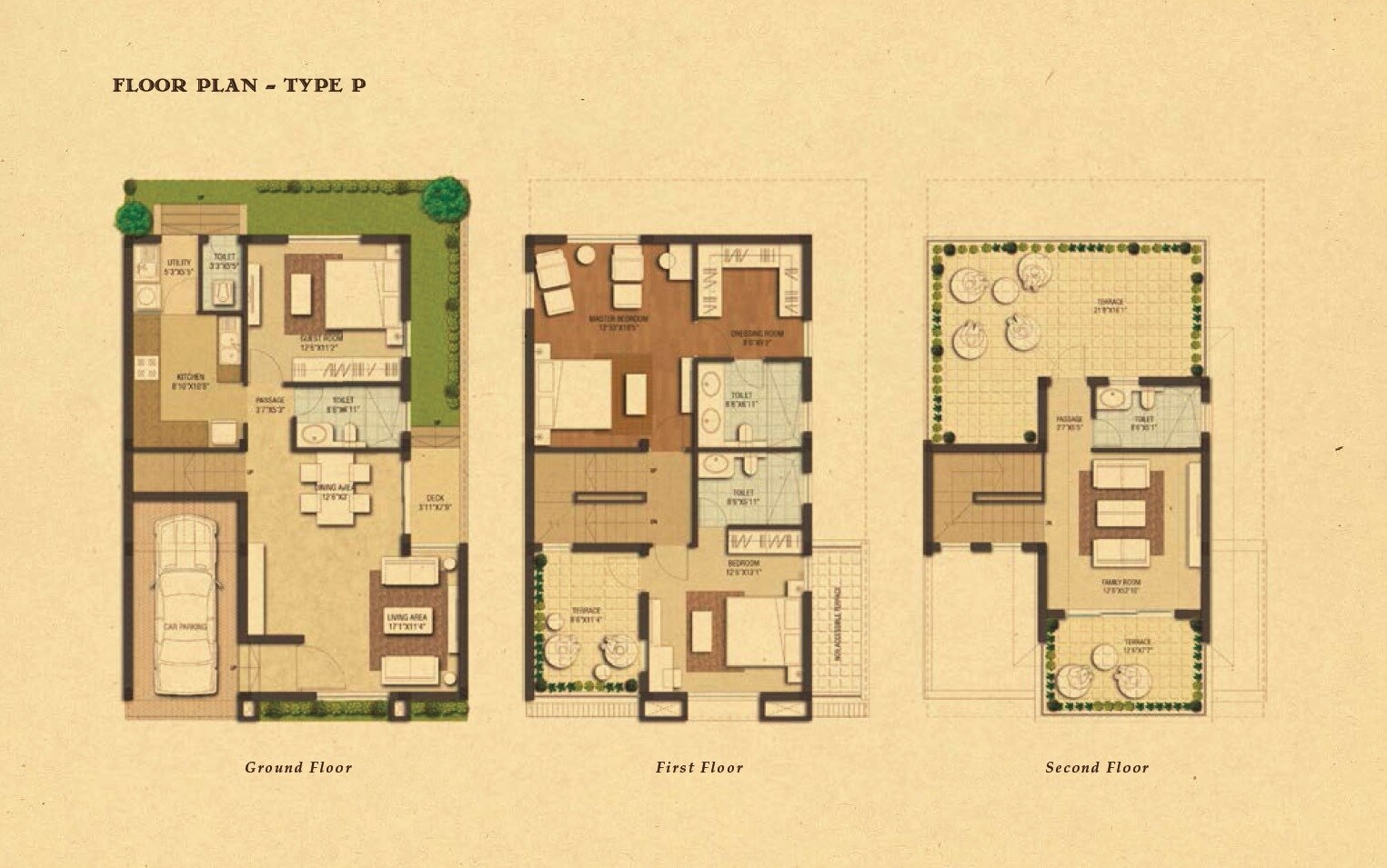 Floor plan of 4 BHK 2717 Sq. Ft. Villa in LGCL Pueblo, Bangalore