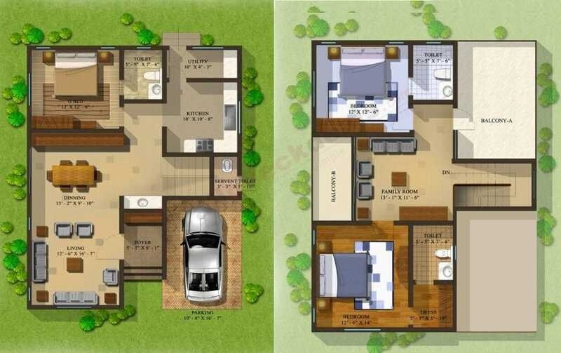 Floor plan of 3 BHK 2172 Sq. Ft. Villa in LGCL Touchwood, Bangalore