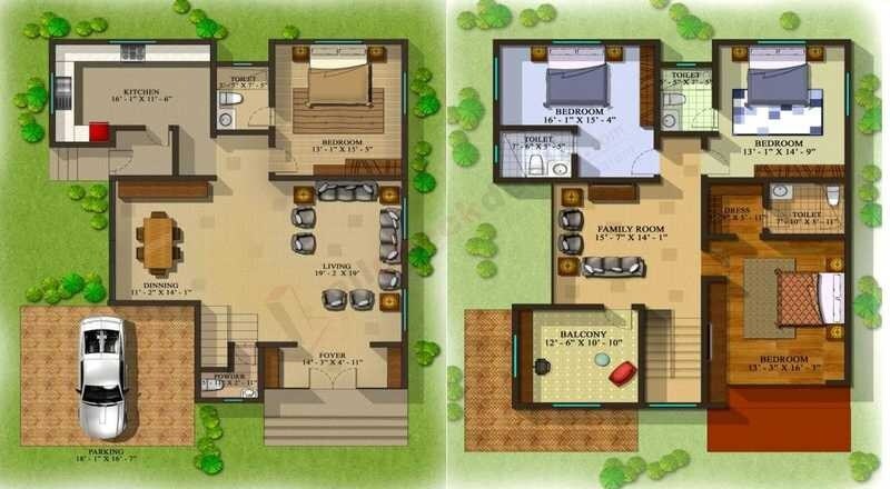 Floor plan of 4 BHK 3219 Sq. Ft. Villa in LGCL Touchwood, Bangalore